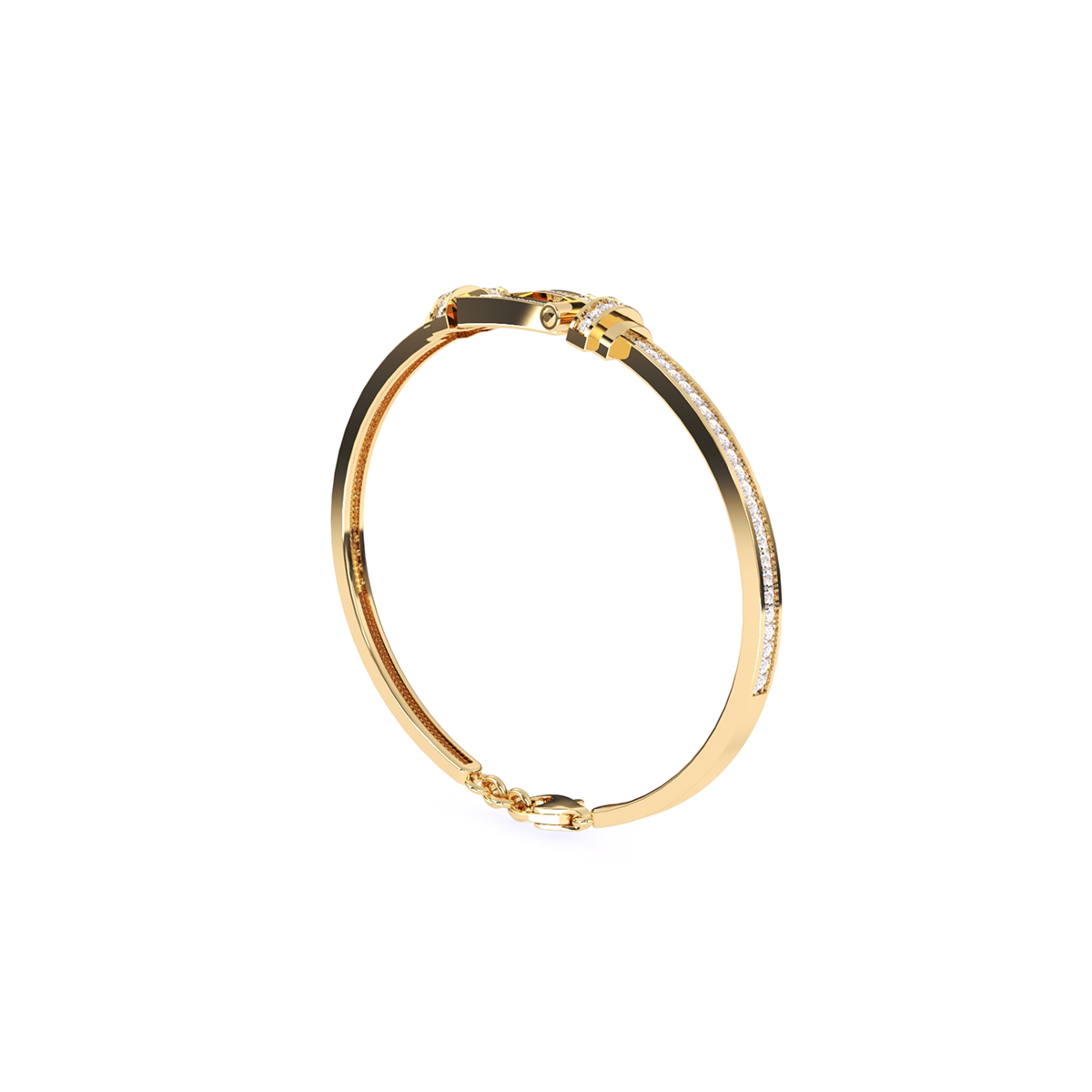 Kite shape bracelet with Diamonds in Size Small in Rose Gold